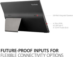 ViewSonic VA1655: 15.6" Portable Monitor for Work & Play (USB-C, Mini HDMI, Case)