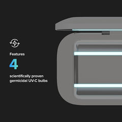 PhoneSoap Pro UV Smart Phone Sanitizer & Universal Cell Phone Charger Box | Patented & Clinically Proven 360-Degree UV-C Disinfection | Disinfects and Charges All Phones (Lavender)