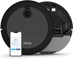 iHome AutoVac Luna Robot Vacuum & Vibrating Mop - Alexa Capable, Front Laser Navigation, Customized Cleaning, Strong Suction & App Control