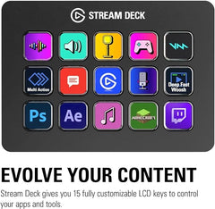 Stream Deck: 15 Customizable LCD Keys for Effortless Creative Control (Mac/PC)