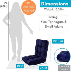 Unleash Comfort: BIRDROCK HOME 14-Position Memory Foam Floor Chair (Blue)