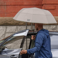 Weatherman Umbrella - Collapsible Umbrella - Windproof Umbrella Resists Up to 55 MPH Winds (Neon Orange)