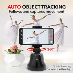 Snapshot Auto Tracking Phone Holder - Auto Face Tracking Tripod for iPhone and Android | 360-Degree Face Tracking Phone Holder | Motion Sensing Phone Stand for Live Streaming, Vlogging, and More