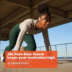 JBL Endurance Peak 3 Wireless Earbuds (White) - Small