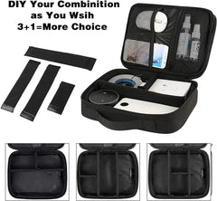 MATEIN Electronics Organizer, Waterproof Travel Electronic Accessories Case Portable Double Layer Cable Storage Bag for Cord, Charger, Power Bank, Flash Drive, Phone, Ipad Mini, SD Card, Tablet, Black