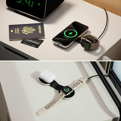 Twelve South Butterfly 2-in-1 USB-C MagSafe Charger | Compact Travel-Friendly Design Fast-Charges iPhone and Apple Watch