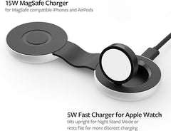 Twelve South Butterfly 2-in-1 USB-C MagSafe Charger | Compact Travel-Friendly Design Fast-Charges iPhone and Apple Watch