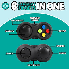 BUNMO Fidget Pad: 8-in-1 Fidget Fun! Stress Relief Toy for Adults & Teens