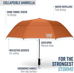 Weatherman Umbrella: Conquer Downpours with Style (Neon Orange)