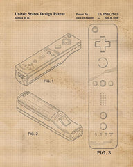 Level Up Your Space: Vintage Video Game Controller Patent Art Prints (6 Pack)