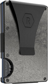 The Ridge Wallet For Men, Slim Wallet For Men - Thin as a Rail, Minimalist Aesthetics, Holds up to 12 Cards, RFID Safe, Blocks Chip Readers, Titanium Wallet With Money Clip (Stonewashed Titanium)