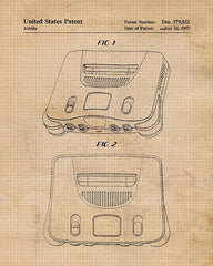 Level Up Your Space: Vintage Video Game Controller Patent Art Prints (6 Pack)