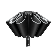Automatic Umbrella with LED Reflective Strip , Rain Wind Resistant Trip Sun Reverse Umbrellas