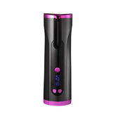 Hypersku Black + Purple Cordless Auto Curler, Automatic Rotating Curling Iron, Wireless Hair Curler