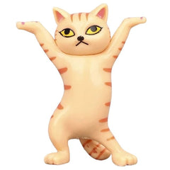 Smart Tech Shopping air tag holder orange Dancing Cat Stand for AirPods: Cute Headphones Stand and Desk Decoration