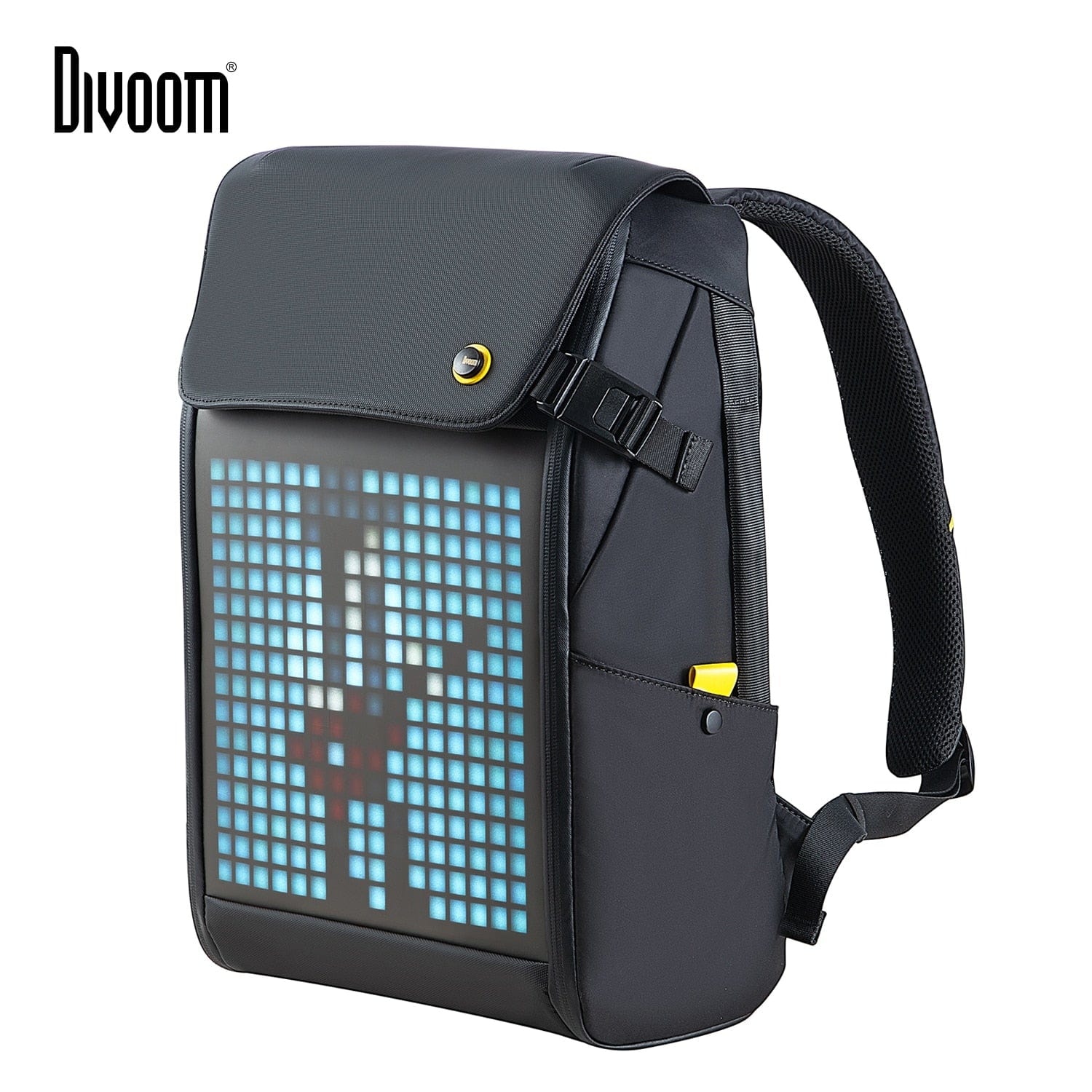 Smart Tech Shopping backpacks Black DIVOOM Pixoo M: Waterproof LED Screen Backpack - Stylish Travel Laptop Bag