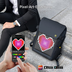 Smart Tech Shopping backpacks Black DIVOOM Pixoo M: Waterproof LED Screen Backpack - Stylish Travel Laptop Bag