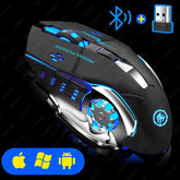 Smart Tech Shopping Gaming Mouse Black Rechargeable Wireless Silent Gaming Mechanical Mouse USB For E-Sports, PC Gamer