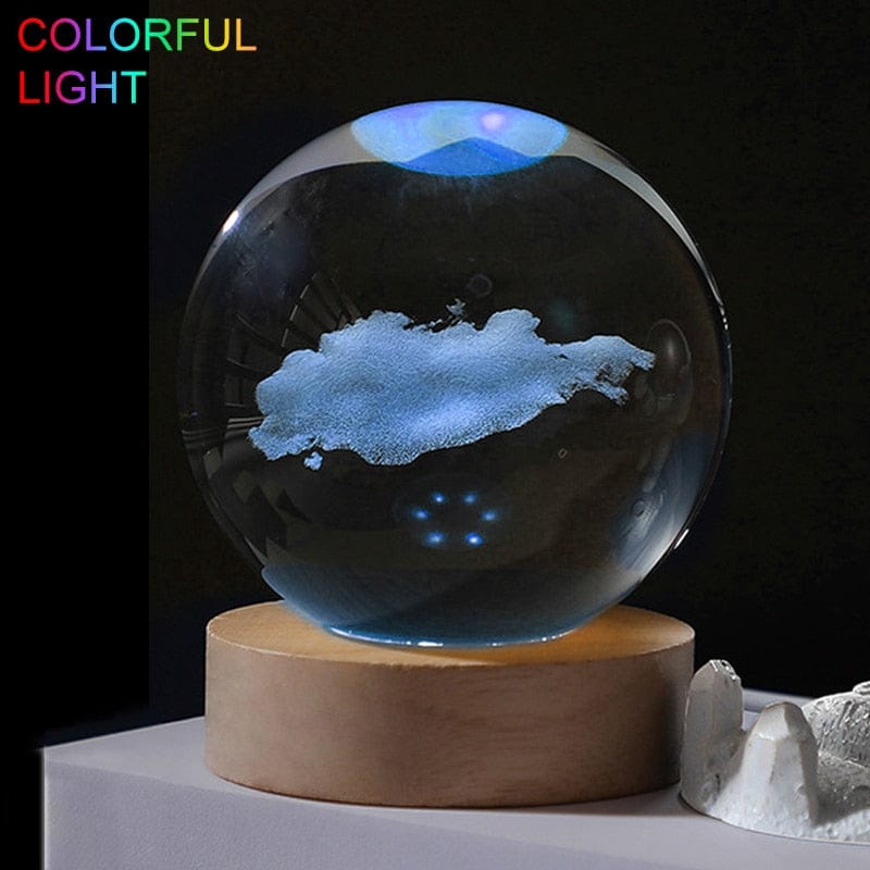 Smart Tech Shopping Night Lights H / Diameter 6cm 3D Laser Engraving Crystal Ball: Stunning Crystal Ball Ornaments