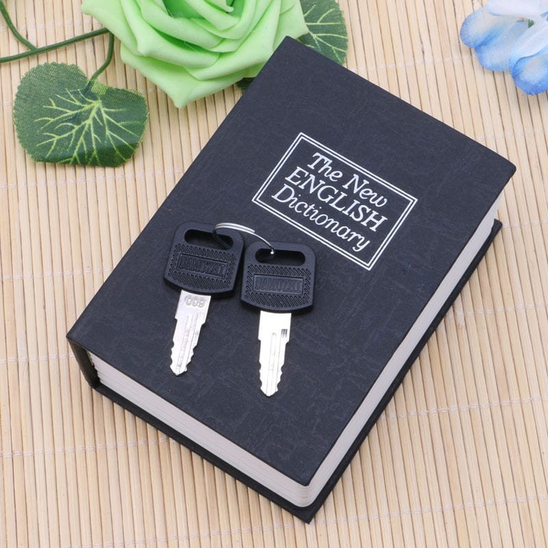 Smart Tech Shopping safety box Black Mini Dictionary Book Safe: Secret Security Case with Lock for Money and Valuables