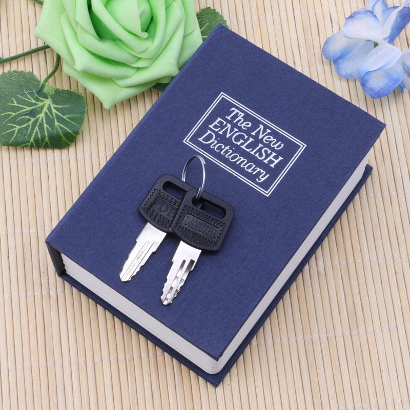 Smart Tech Shopping safety box Blue Mini Dictionary Book Safe: Secret Security Case with Lock for Money and Valuables