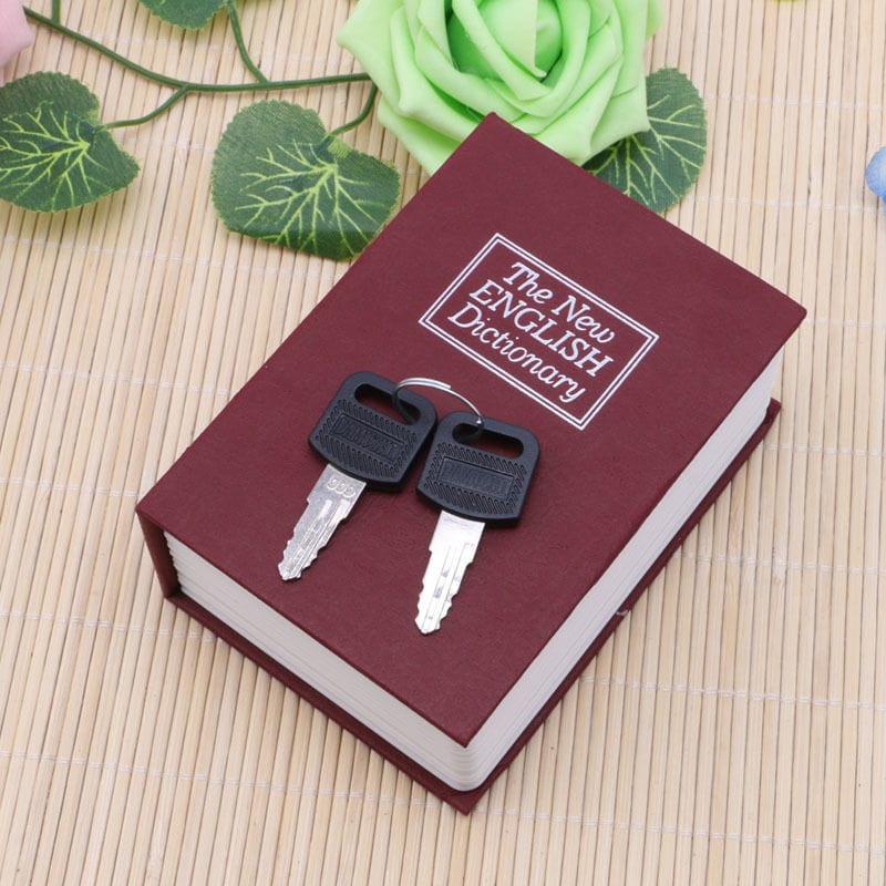 Smart Tech Shopping safety box Red Mini Dictionary Book Safe: Secret Security Case with Lock for Money and Valuables