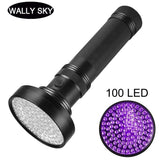 Smart Tech Shopping uv torch AA UV Light 100LED Flashlight 365nm Purple Light Portable Flashlight LED Torch Lamp For Scorpions Pet Urine Leakage Detection