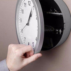 Smart Tech Shopping watches White Hidden Safe Wall Clock: Secure Storage Box for Money, Jewelry, and Valuables