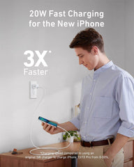 SmartTechShopping Chargers & Adapters Anker USB C Charger 20W 511 Charger Durable Compact Fast Charger with 6ft USB-C to Lightning Cable