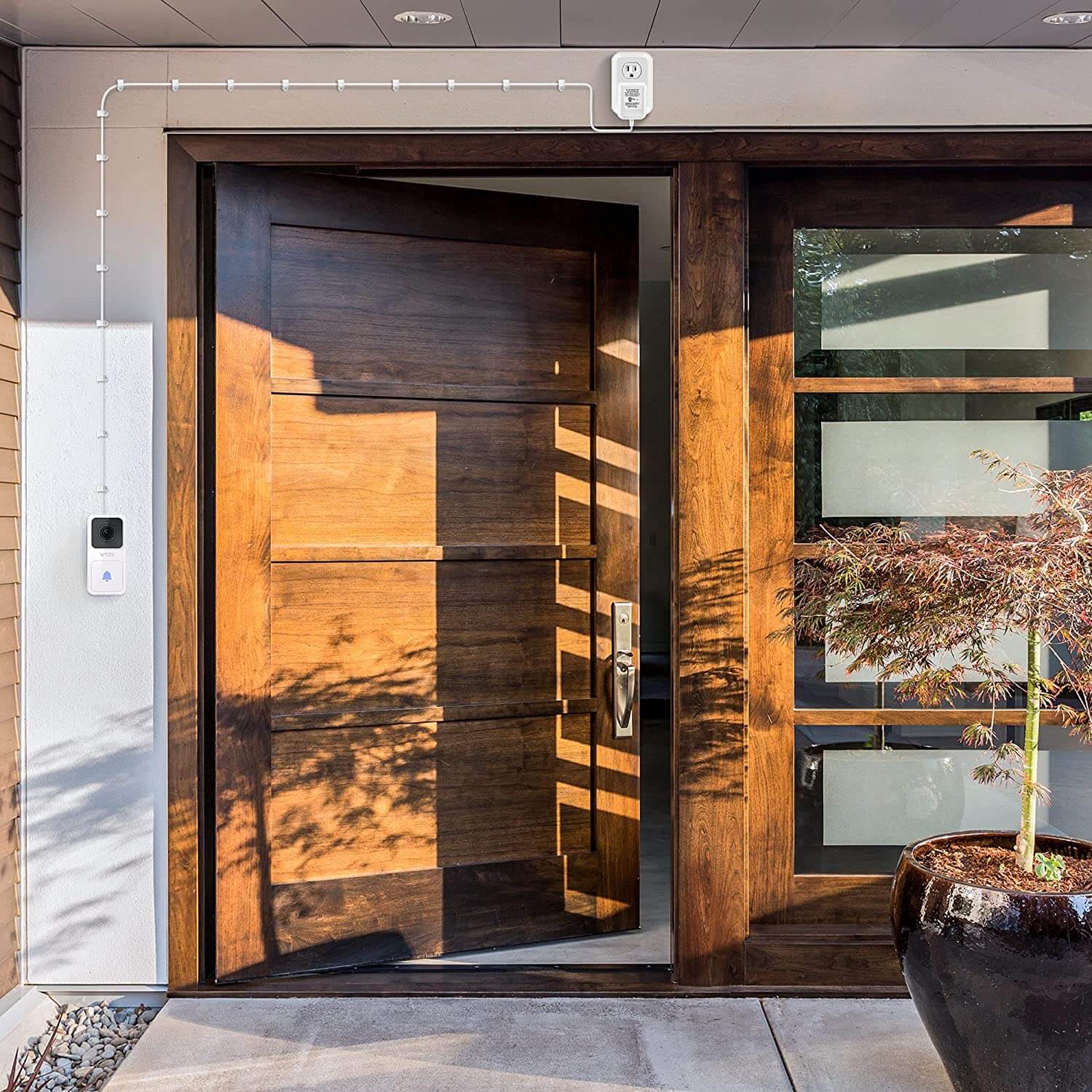 SmartTechShopping smart doorbell 24 Volt Transformer, C Wire Power Adapter Compatible with Wyze Video Doorbell, 24VAC 500mA Transformer UL Certified with 16.4 Feet Cable Supply Power with Wyze HD Chime