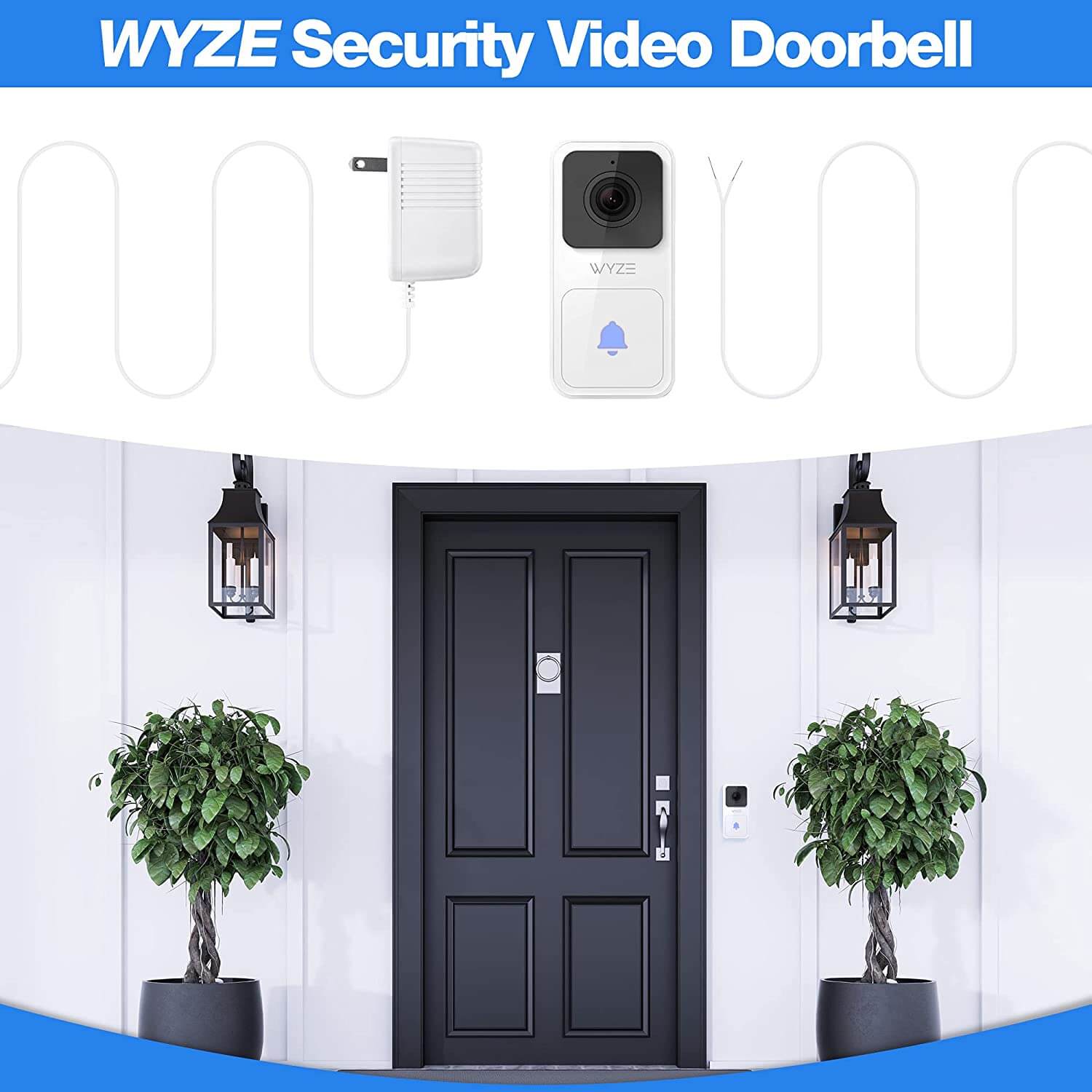 SmartTechShopping smart doorbell 24 Volt Transformer, C Wire Power Adapter Compatible with Wyze Video Doorbell, 24VAC 500mA Transformer UL Certified with 16.4 Feet Cable Supply Power with Wyze HD Chime