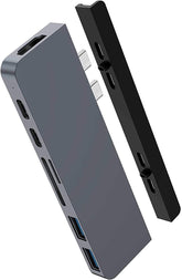 SmartTechShopping usb hub HyperDrive Duo 7-in-2 Hub - USB-C for MacBook Pro / Air - 4K60Hz HDR HDMI, 100W PD, 60W PD, SD/MicroSD, 2 USB-A