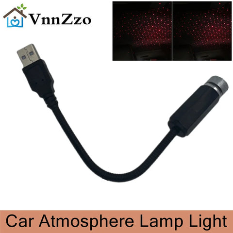 1Pcs Adjustable Night Lights Mini LED Car Roof Decoration Projection Starlight USB Car Interior Ceiling Laser Atmosphere Light