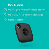 Tile Mate Bluetooth Tracker, Water-Resistant, iOS, and Android Compatible - Smart Tech Shopping