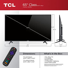 TCL 65" 4K UHD HDR Smart Roku TV (65S435, 2021) - Black