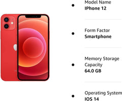 Apple iPhone 12, 64GB, Red Unlocked Smart Phone - Smart Tech Shopping