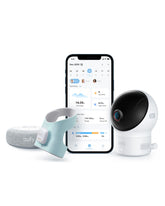 eufy Baby S340 Smart Sock, Track Sleep Patterns and Heart Rate, 2K Resolution Camera, AI Cry Detection, Pan & Tilt, 24hr Battery Life, for Babies 0-18 Months