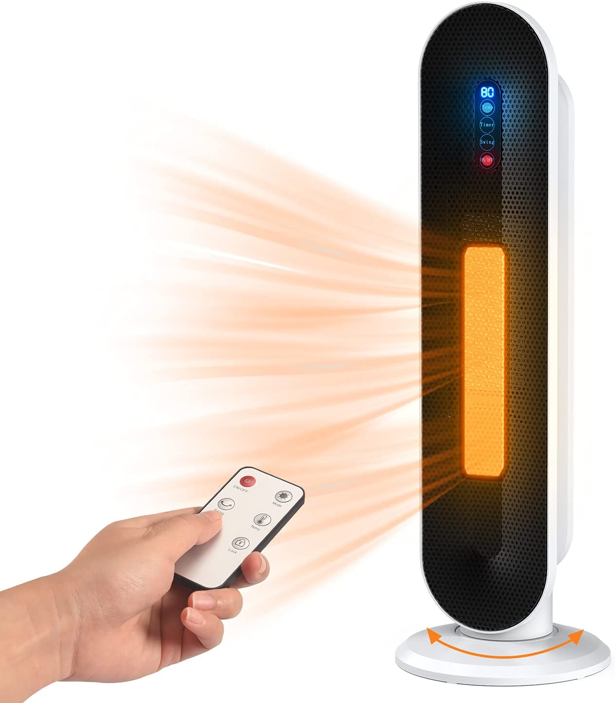 Space Heater for Large Rooms 1500W 25" Indoor Portable Electric Heater with Tip-Over & Overheat Protection - Smart Tech Shopping