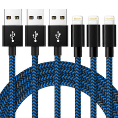 iPhone Charger Cable, 3Pack 10ft Nylon Braided High Speed USB Charging Cord - Smart Tech Shopping