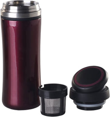12oz Timolino Tea2Go Bordeaux Red Vacuum Mug - Keeps Drinks Hot for Hours - Smart Tech Shopping