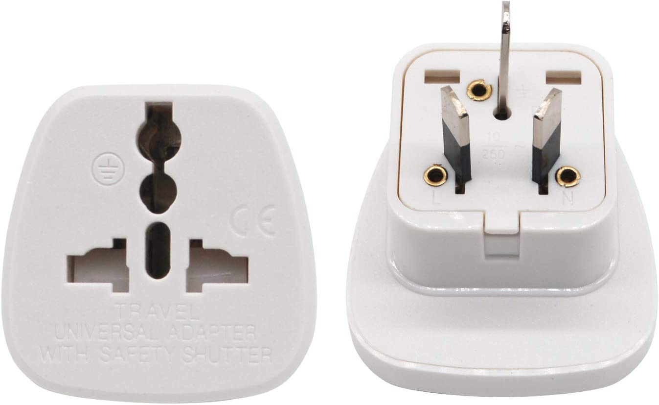 Travel Adapter for Australia/New Zealand with Safety Shutter and Insulated Pins - Smart Tech Shopping