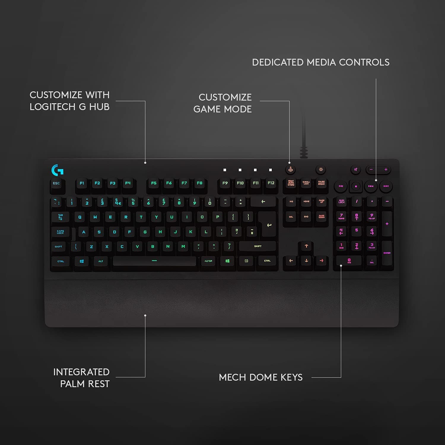Logitech G213 Prodigy Gaming Keyboard, with RGB Backlit & Customizable Keys - Smart Tech Shopping