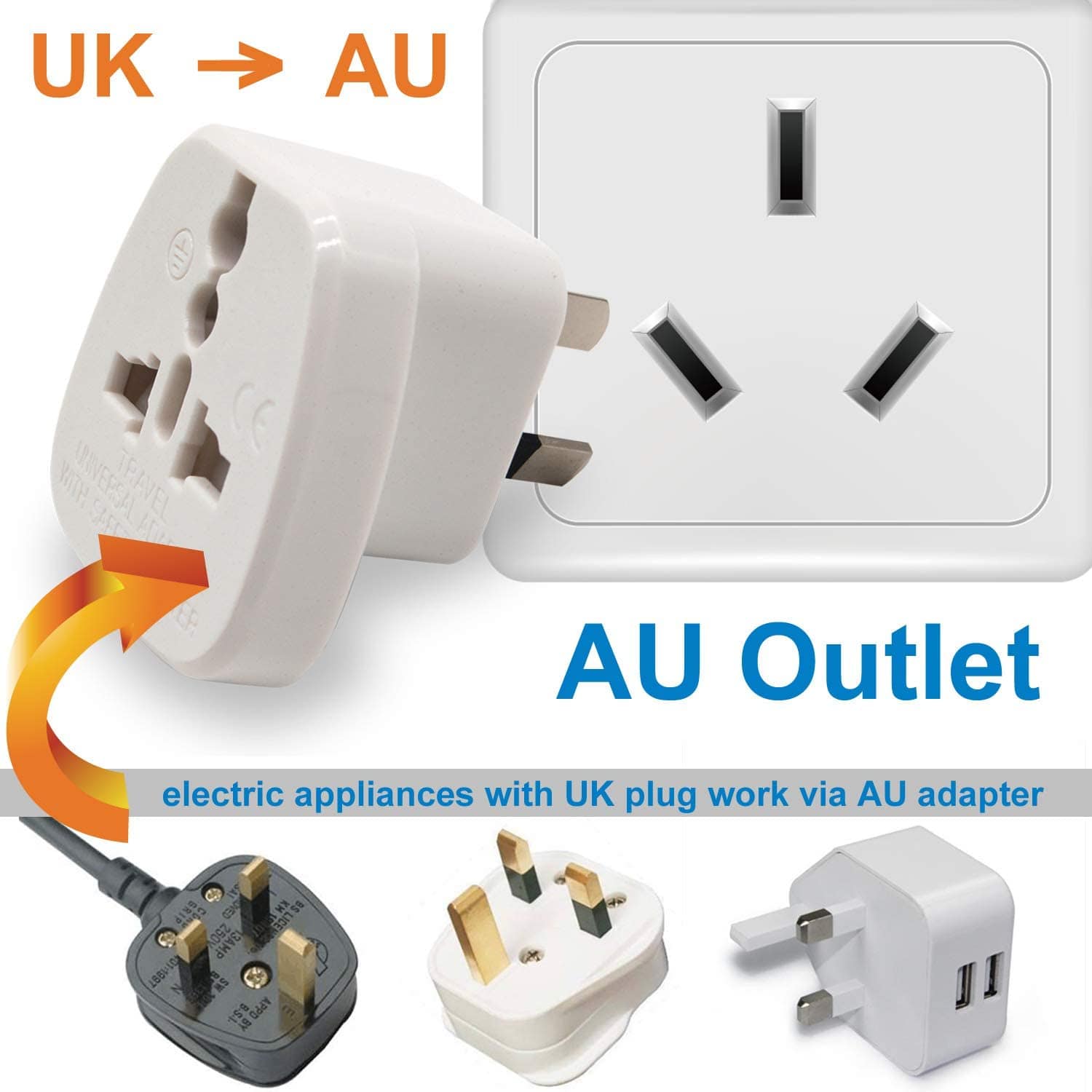 Travel Adapter for Australia/New Zealand with Safety Shutter and Insulated Pins - Smart Tech Shopping