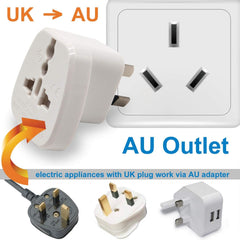 Travel Adapter for Australia/New Zealand with Safety Shutter and Insulated Pins - Smart Tech Shopping