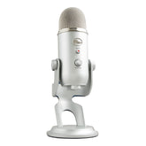 Blue Yeti USB Microphone for Recording Adjustable Stand Plug and Play Silver