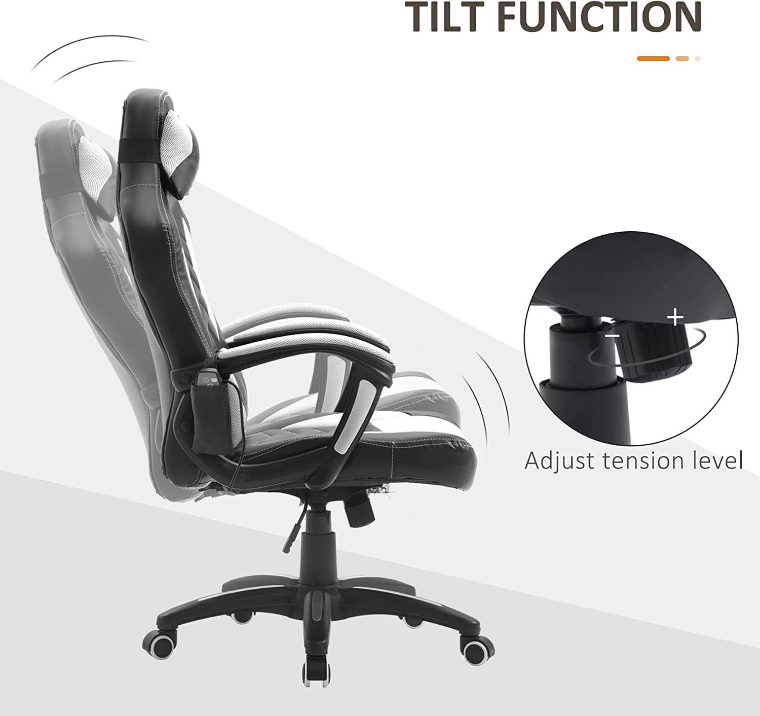 Best Gaming Chair with Heat and Massage - HOMCOM 6 Vibrating Point Massage Computer Gaming Chair with 5 Modes - Smart Tech Shopping