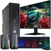 HP Elite 800G1 Desktop PC with 22 inch Monitor, RGB Speaker Keyboard Mouse - Intel Core i5, 8GB RAM, 500GB HDD - Smart Tech Shopping
