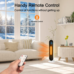 Space Heater for Large Rooms 1500W 25" Indoor Portable Electric Heater with Tip-Over & Overheat Protection - Smart Tech Shopping