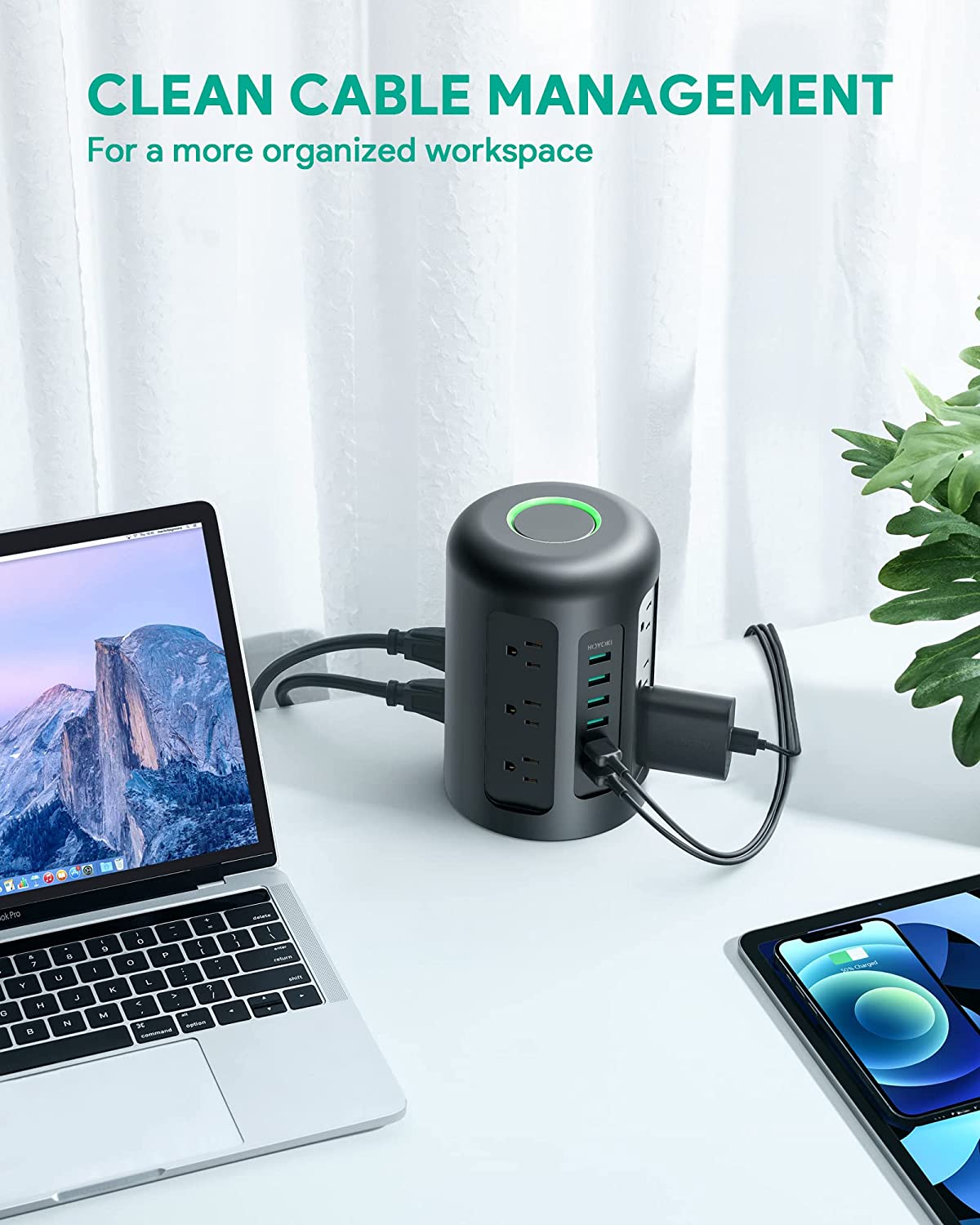 Power Strip Tower With 12 Widely Spaced AC Multiple Outlets & 6 USB Ports for Phones - Smart Tech Shopping