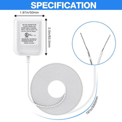 24 Volt Transformer, C Wire Power Adapter Compatible with Wyze Video Doorbell, 24VAC 500mA Transformer UL Certified with 16.4 Feet Cable Supply Power with Wyze HD Chime - Smart Tech Shopping